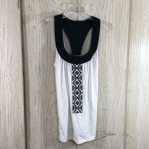 Vanity Tops - Vanity Racer Back Black and White Top Size S S09